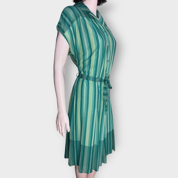 Vintage Late 1970s Wengert by Von Gässler Striped Midi Dress - Picture 5 of 7